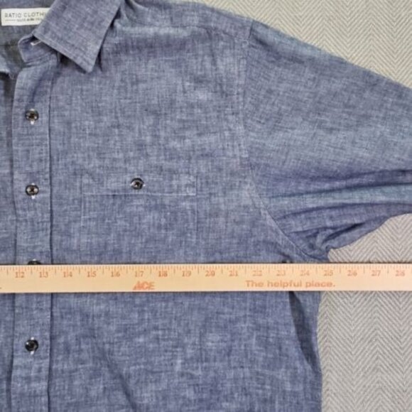 Ratio Clothing Button Up Shirt Men's XL Light Blue Long Sleeve Made In USA - Picture 3 of 15